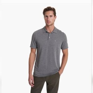 Vuori Charcoal Knit Twill Perfomance Polo Shirt Sz Small